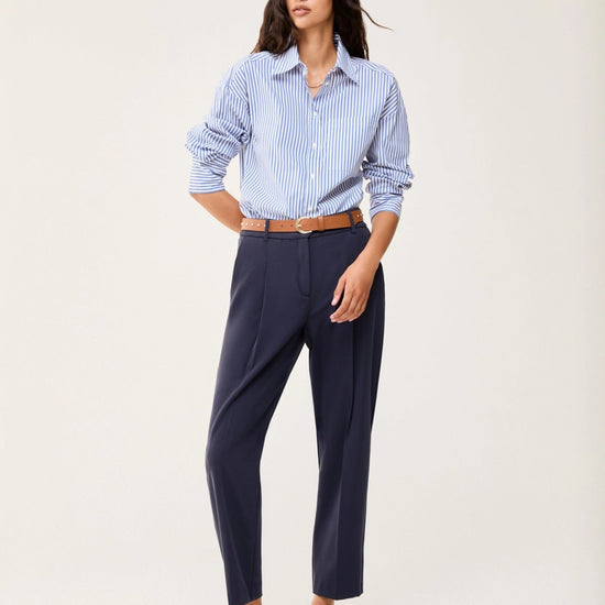 Young Ideas & Henmores - Madia Tapered Cigarette Trousers - 003 Navy - 8