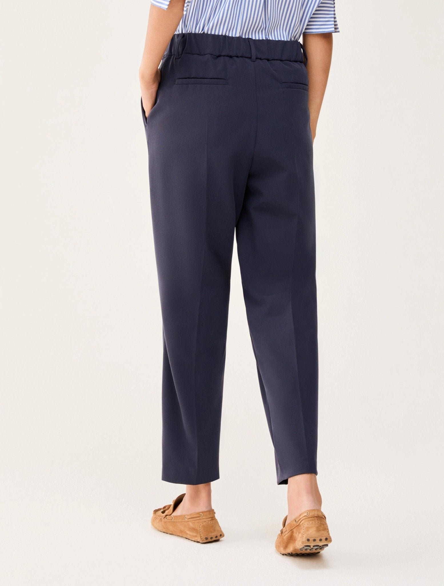 Young Ideas & Henmores - Madia Tapered Cigarette Trousers - 003 Navy - 8