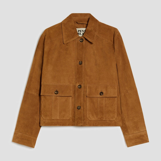 Young Ideas & Henmores - Madre Suede Short Jacket - 001 Tobacco Brown - 8