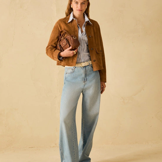 Young Ideas & Henmores - Madre Suede Short Jacket - 001 Tobacco Brown - 8