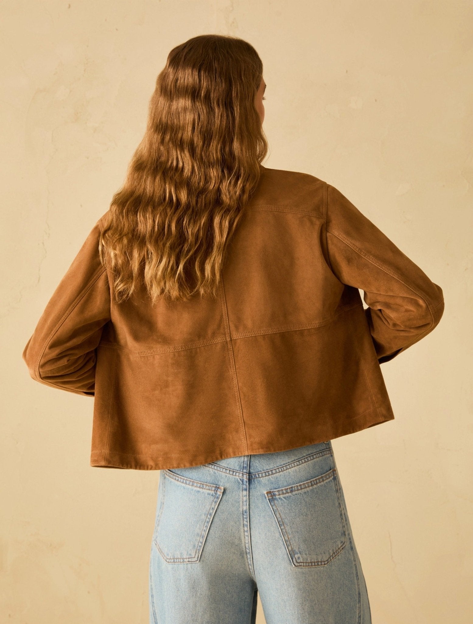 Young Ideas & Henmores - Madre Suede Short Jacket - 001 Tobacco Brown - 8