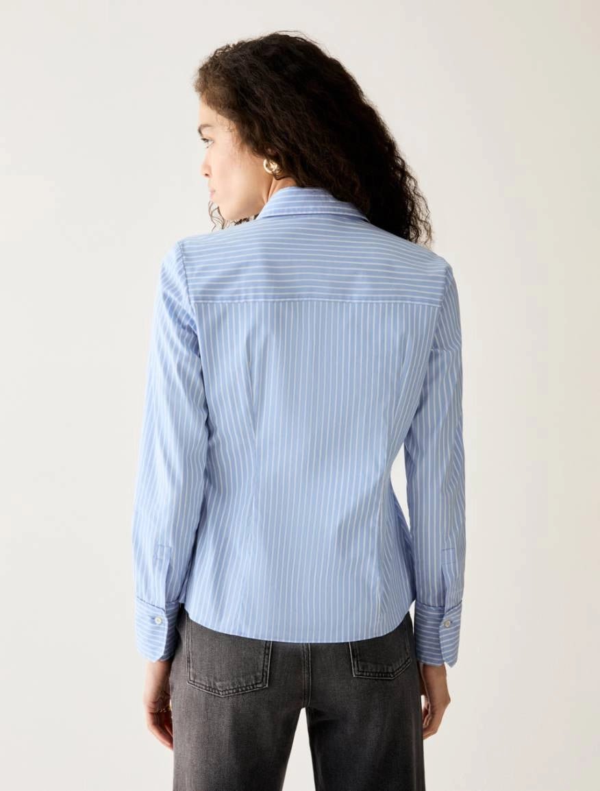 Young Ideas & Henmores -Margaret Slim Striped Shirt -003 Light Blue -8