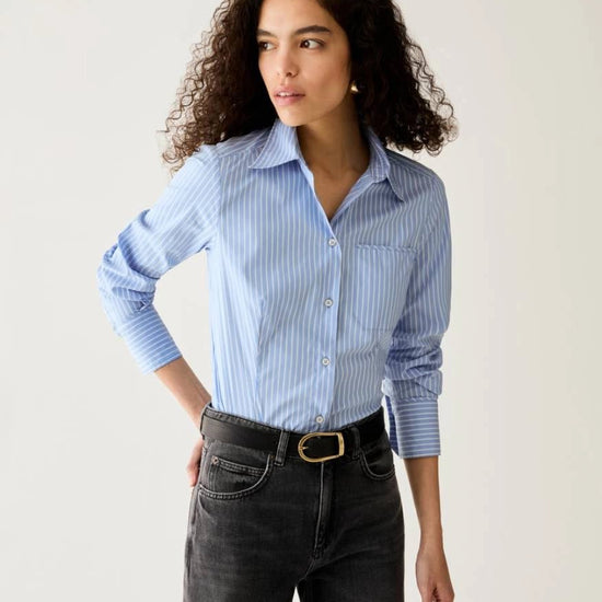 Young Ideas & Henmores -Margaret Slim Striped Shirt -003 Light Blue -8