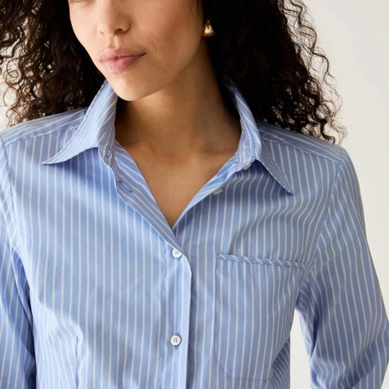 Young Ideas & Henmores -Margaret Slim Striped Shirt -003 Light Blue -8