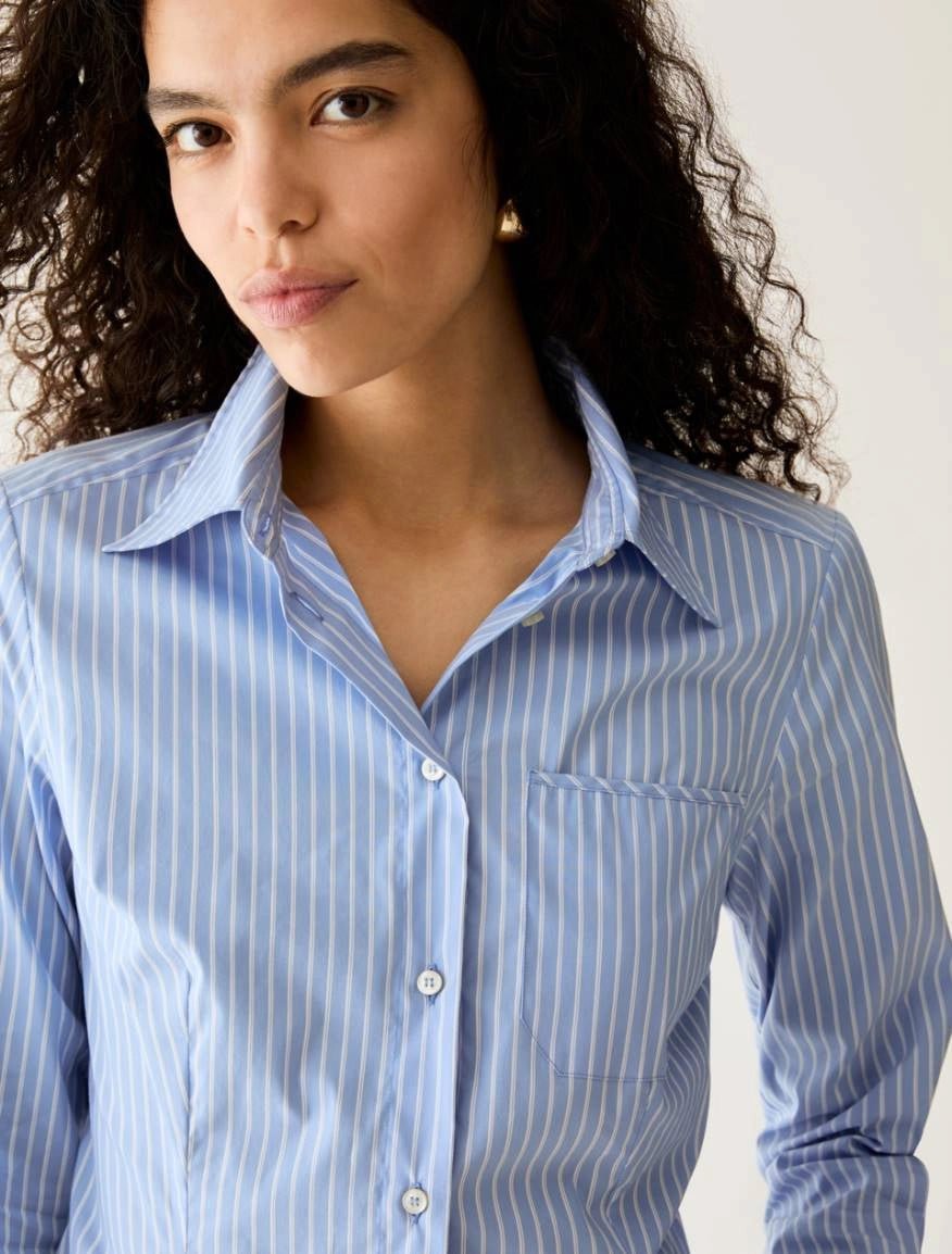 Young Ideas & Henmores -Margaret Slim Striped Shirt -003 Light Blue -8
