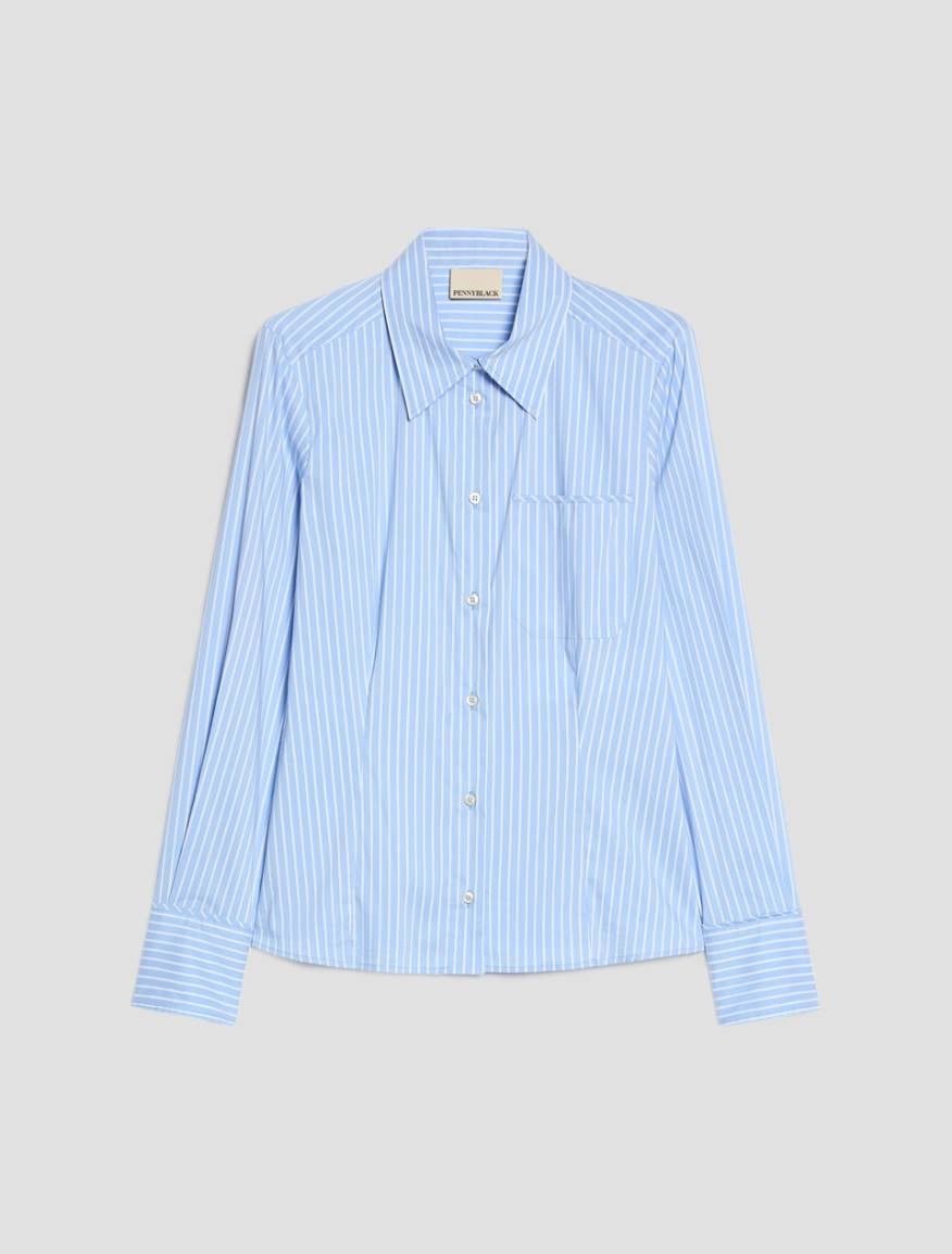 Young Ideas & Henmores -Margaret Slim Striped Shirt -003 Light Blue -8