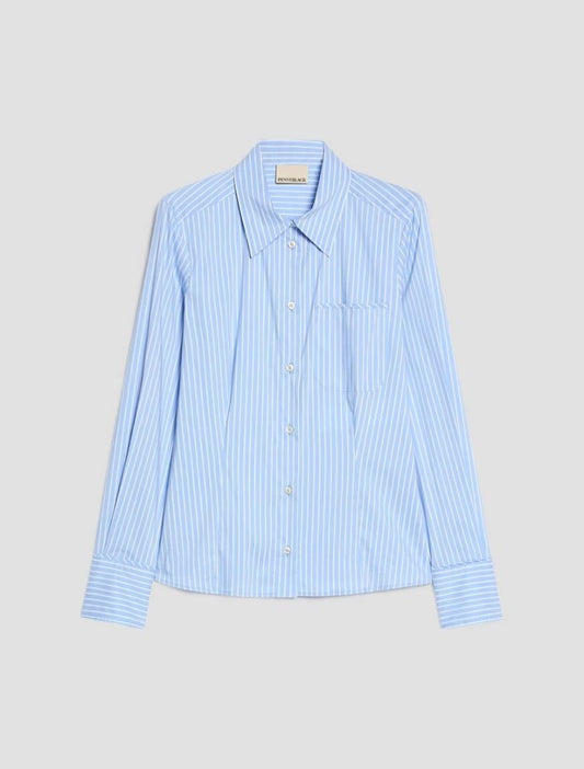 Young Ideas & Henmores -Margaret Slim Striped Shirt -003 Light Blue -8