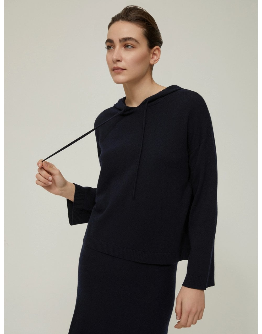 Young Ideas/Henmores - Naxos Knitted Hoodie - 006 Navy - XS