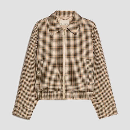 Young Ideas & Henmores -Novella Check Short Jacket -001 Camel -8
