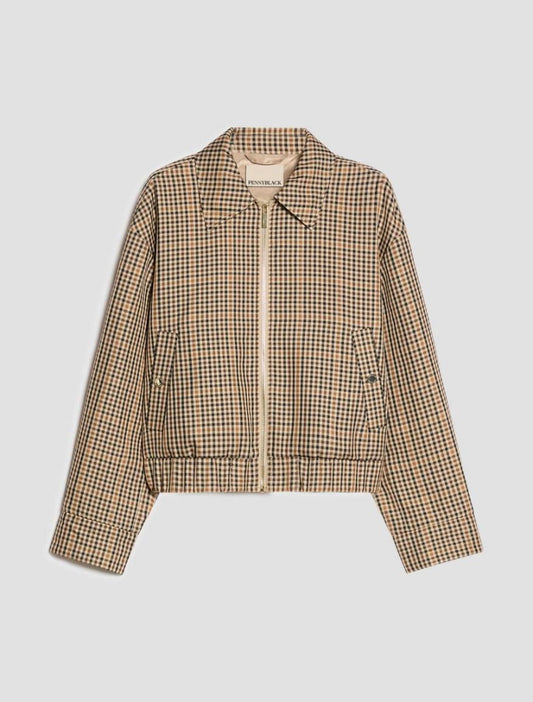 Young Ideas & Henmores -Novella Check Short Jacket -001 Camel -8