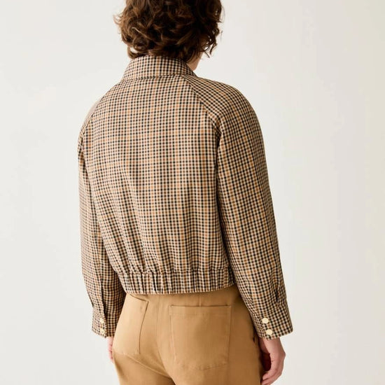 Young Ideas & Henmores -Novella Check Short Jacket -001 Camel -8