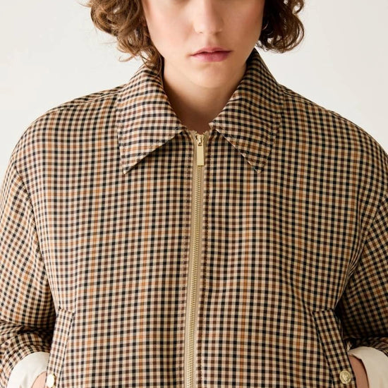Young Ideas & Henmores -Novella Check Short Jacket -001 Camel -8