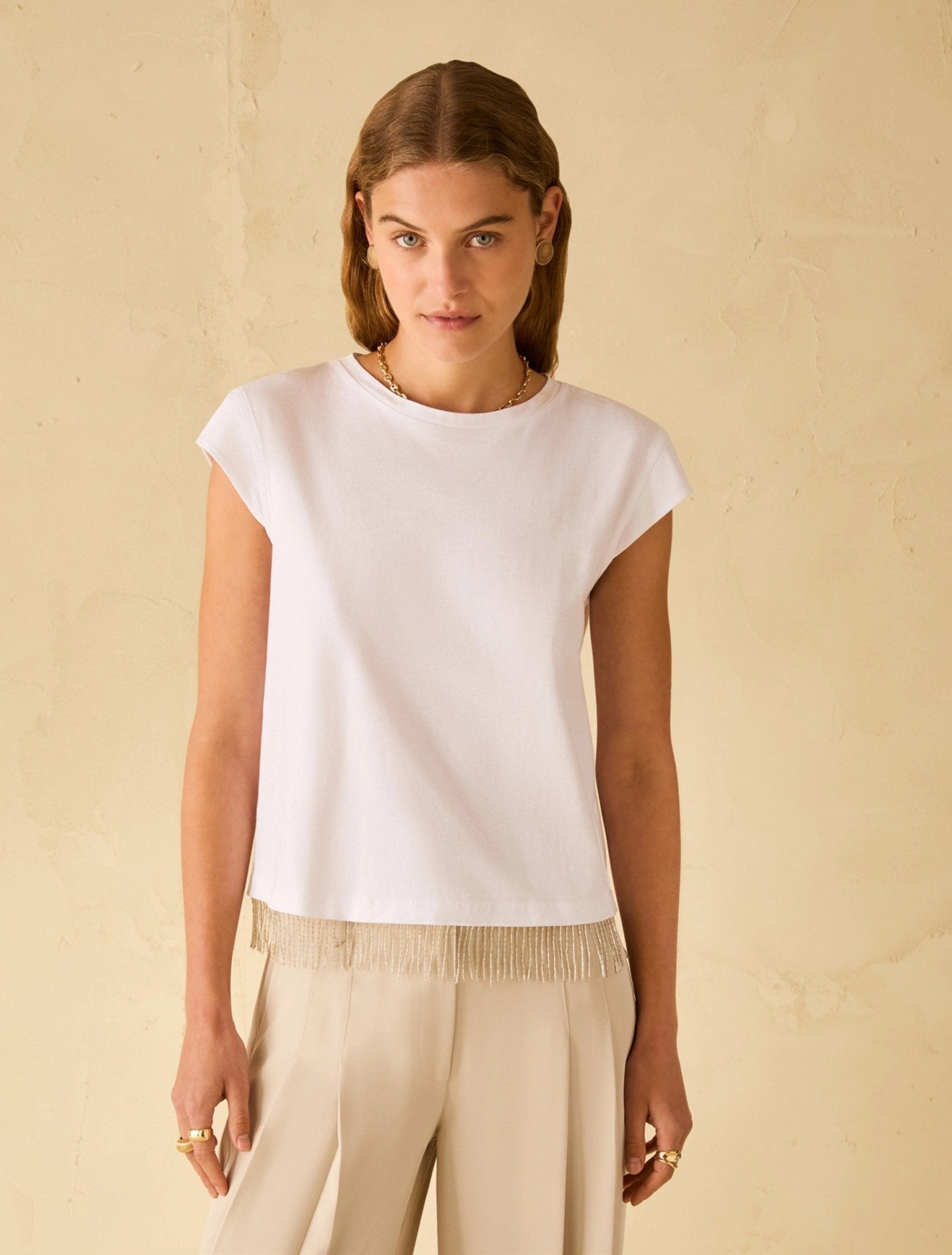 Young Ideas & Henmores - Oceano Diamante Drop T-Shirt - 018 White - XS