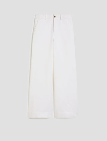 Young Ideas & Henmores - Ordine Wide Leg Trousers - 001 Ivory - 8