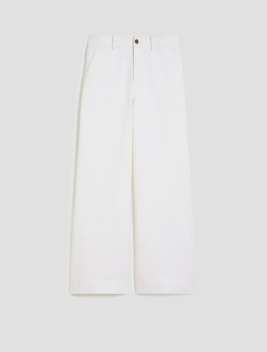 Young Ideas & Henmores - Ordine Wide Leg Trousers - 001 Ivory - 8