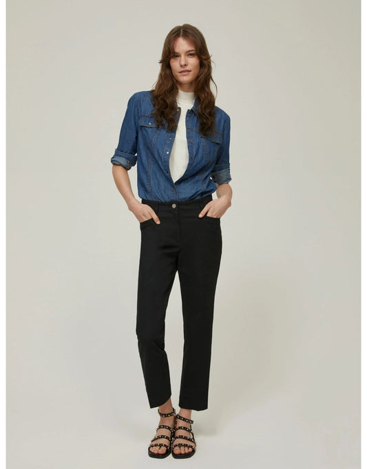 Young Ideas/Henmores - Penny Flare Trousers - 006 Black - 8