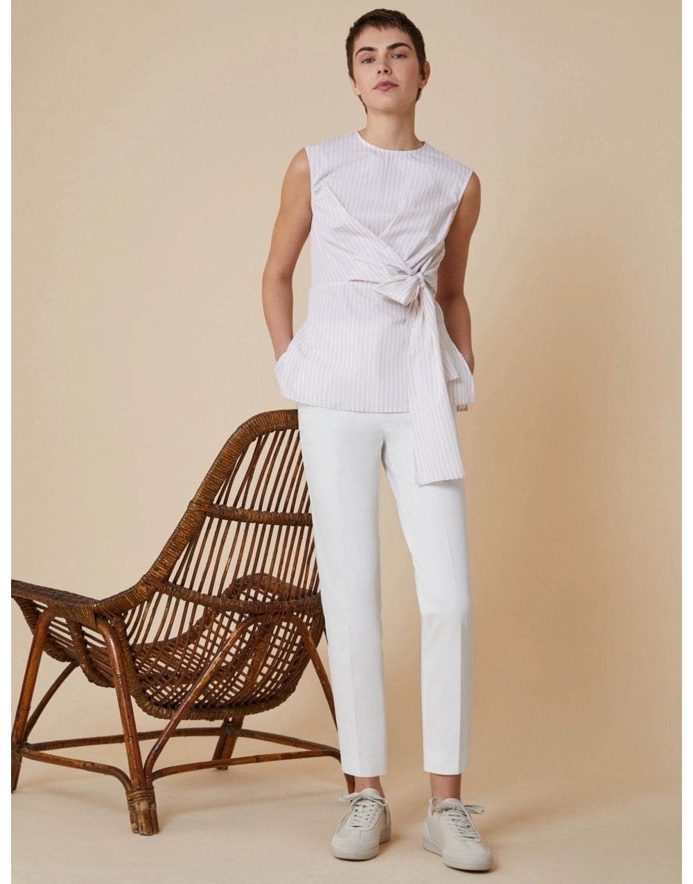 Young Ideas/Henmores - Penny NY Straight Leg Trousers - 001 Optical White - 10