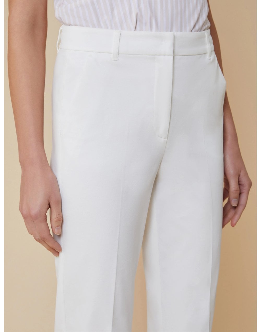 Young Ideas/Henmores - Penny NY Straight Leg Trousers - 001 Optical White - 10