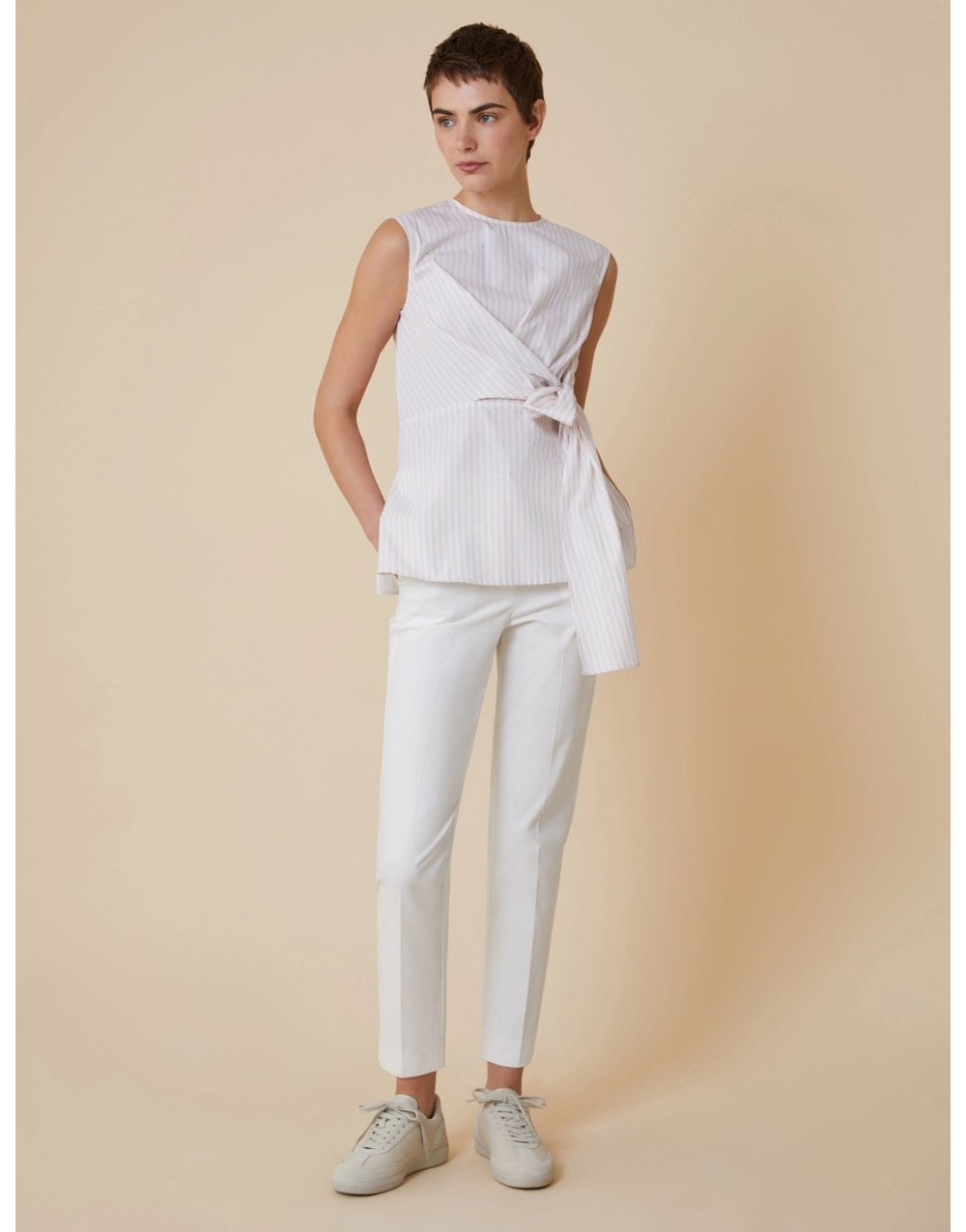 Young Ideas/Henmores - Penny NY Straight Leg Trousers - 001 Optical White - 10