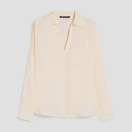 Young Ideas & Henmores - Rupia Collared V Neck Blouse - 001 Ivory - 8