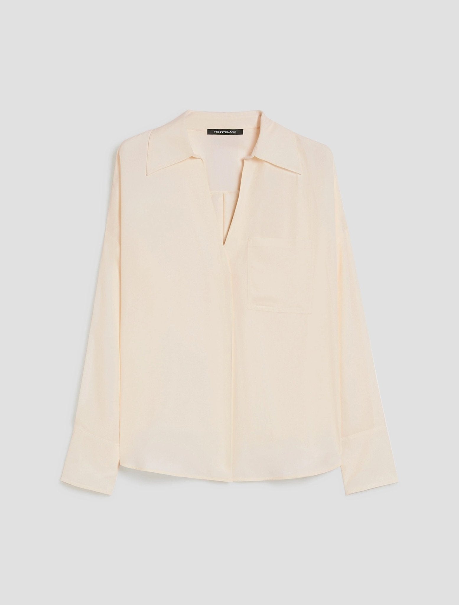 Young Ideas & Henmores - Rupia Collared V Neck Blouse - 001 Ivory - 8