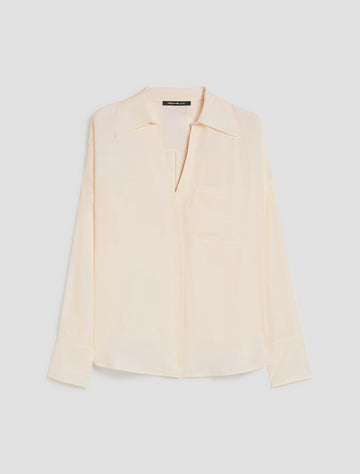 Young Ideas & Henmores - Rupia Collared V Neck Blouse - 001 Ivory - 8