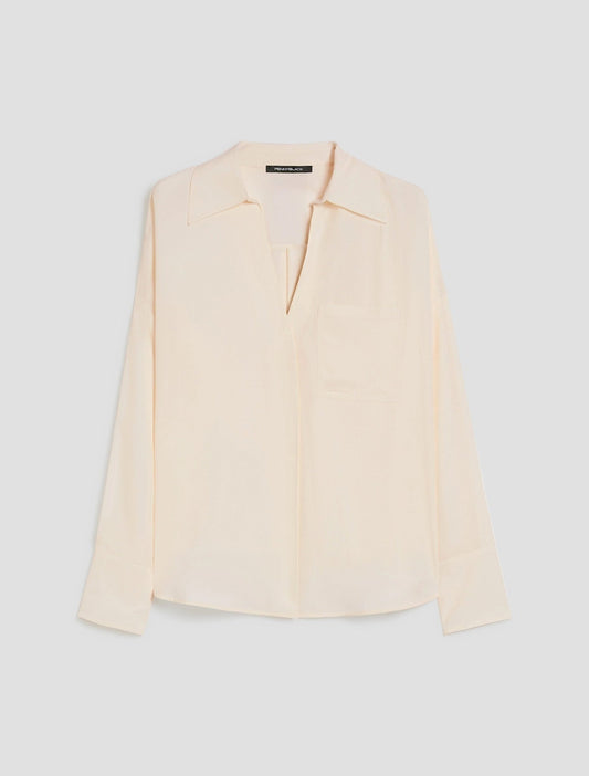 Young Ideas & Henmores - Rupia Collared V Neck Blouse - 001 Ivory - 8
