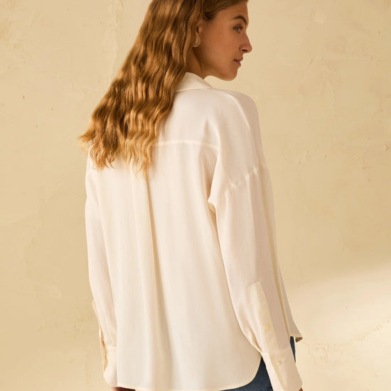 Young Ideas & Henmores - Rupia Collared V Neck Blouse - 001 Ivory - 8