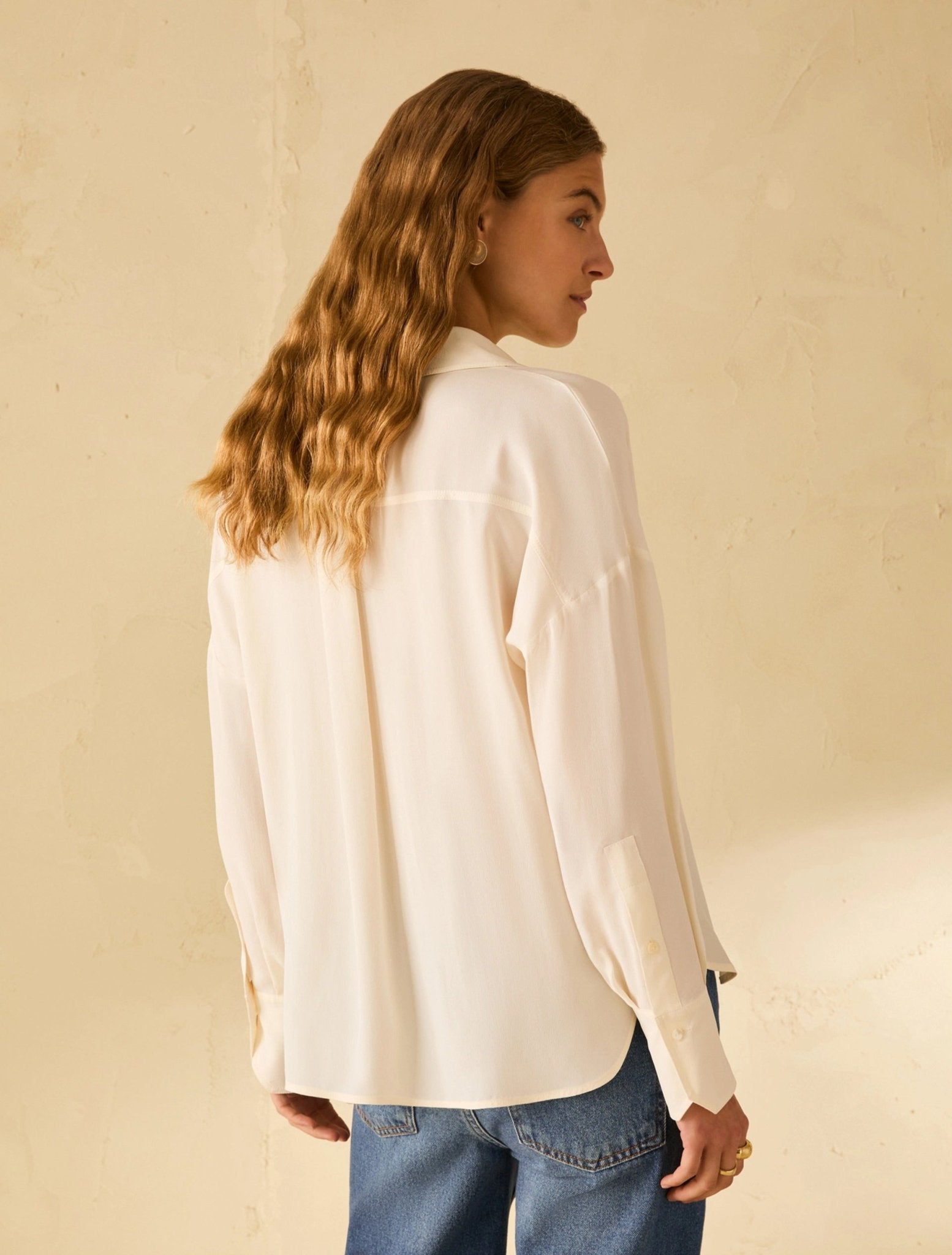 Young Ideas & Henmores - Rupia Collared V Neck Blouse - 001 Ivory - 8