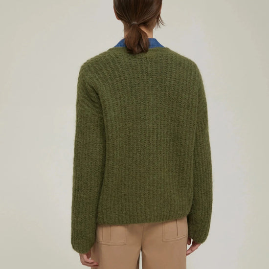 Young Ideas & Henmores -Salubre Mohair Crew Neck Jumper -004 Green -XS