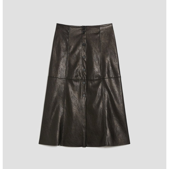 Young Ideas/Henmores - Sibilla Button Front Midi Skirt - 002 Black - 8