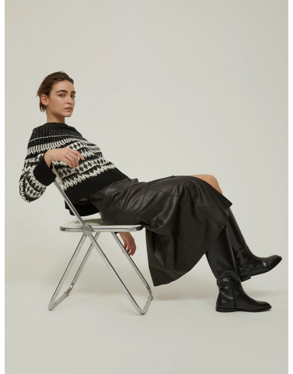 Young Ideas/Henmores - Sibilla Button Front Midi Skirt - 002 Black - 8