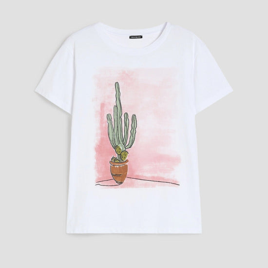 Young Ideas & Henmores - Sole Cactus T-Shirt - 013 White - XS