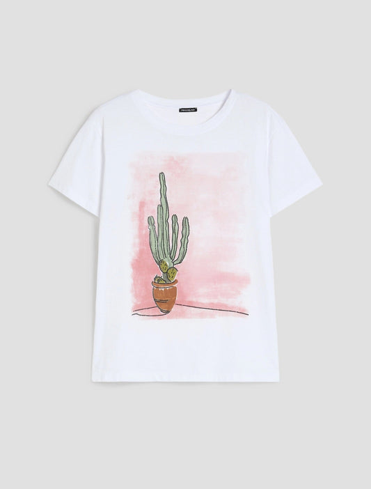 Young Ideas & Henmores - Sole Cactus T-Shirt - 013 White - XS