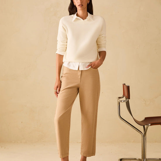 Young Ideas & Henmores - Stilla Wide Crop Jeans - 003 Camel - 8