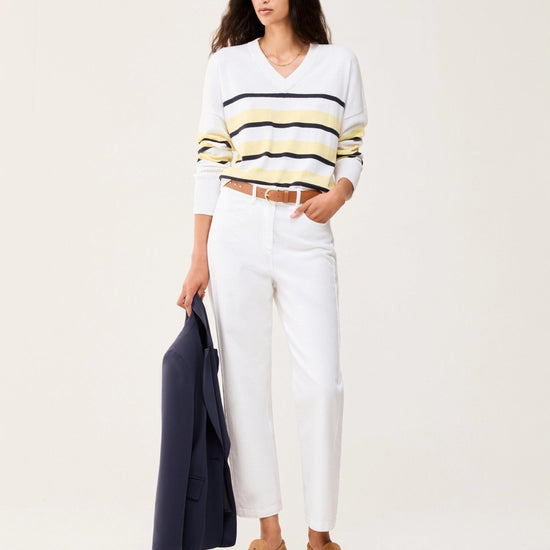 Young Ideas & Henmores - Stilla Wide Crop Jeans - 001 Ivory - 8