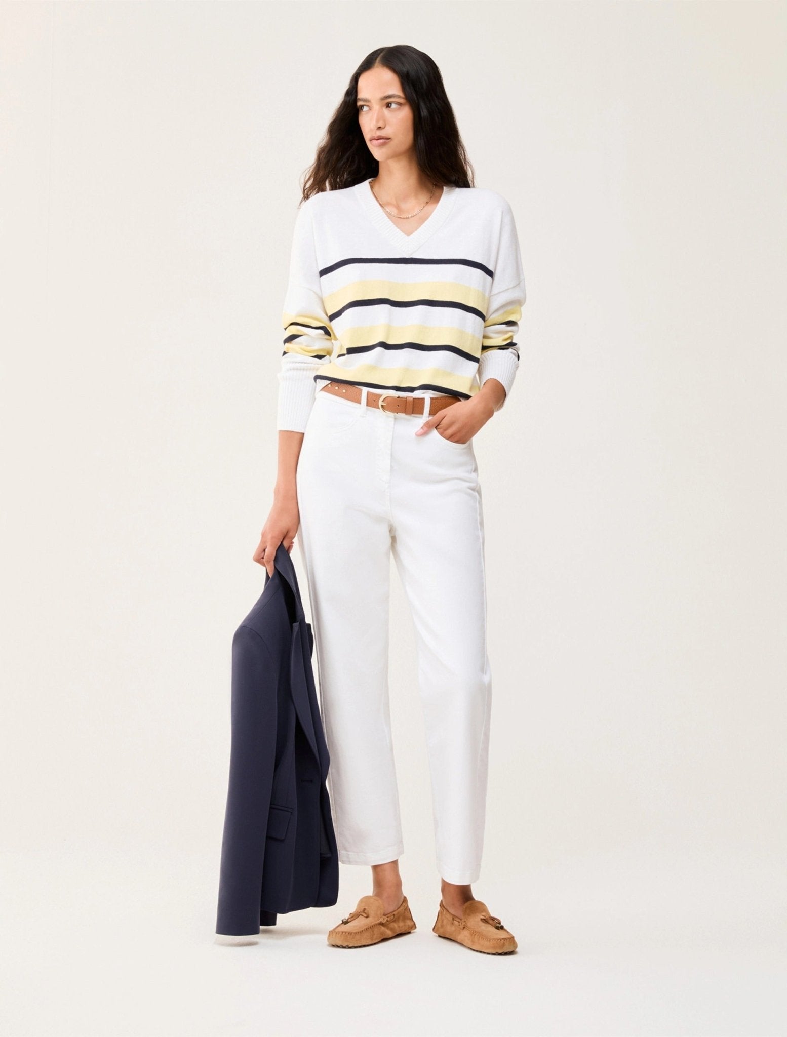 Young Ideas & Henmores - Stilla Wide Crop Jeans - 001 Ivory - 8