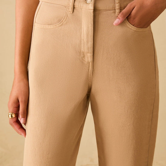 Young Ideas & Henmores - Stilla Wide Crop Jeans - 003 Camel - 8