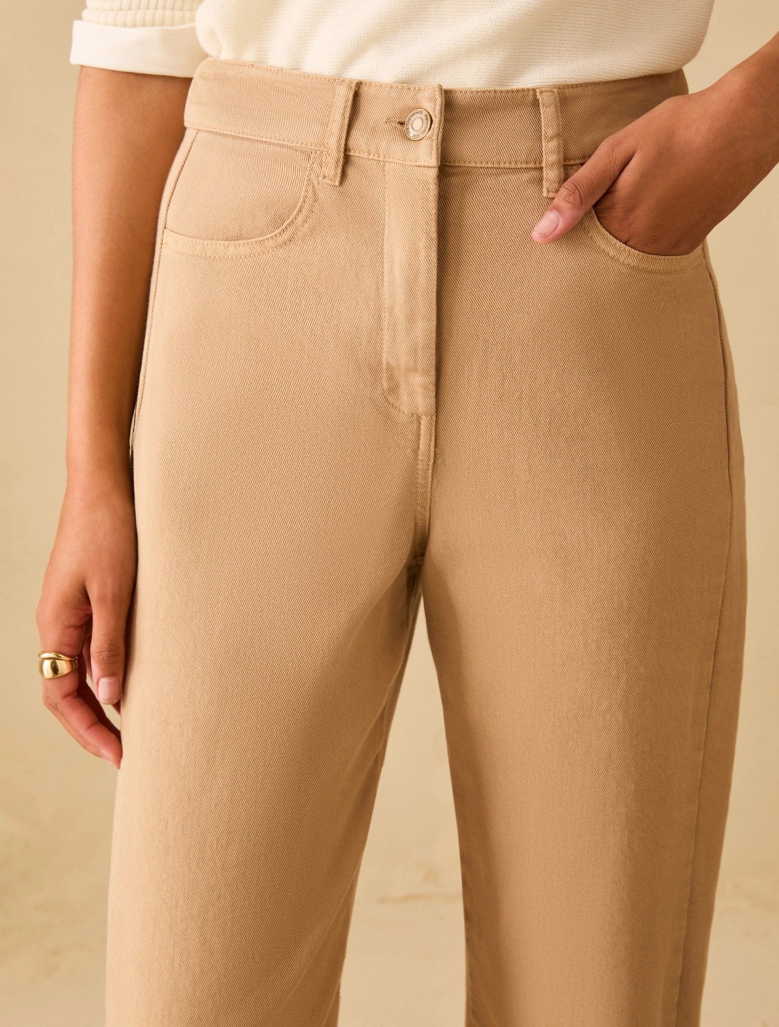 Young Ideas & Henmores - Stilla Wide Crop Jeans - 003 Camel - 8