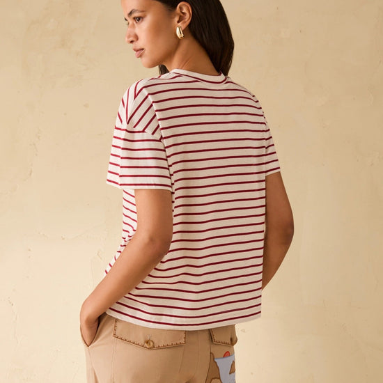 Young Ideas & Henmores - Tabarin Striped T-Shirt - 003 White - XS