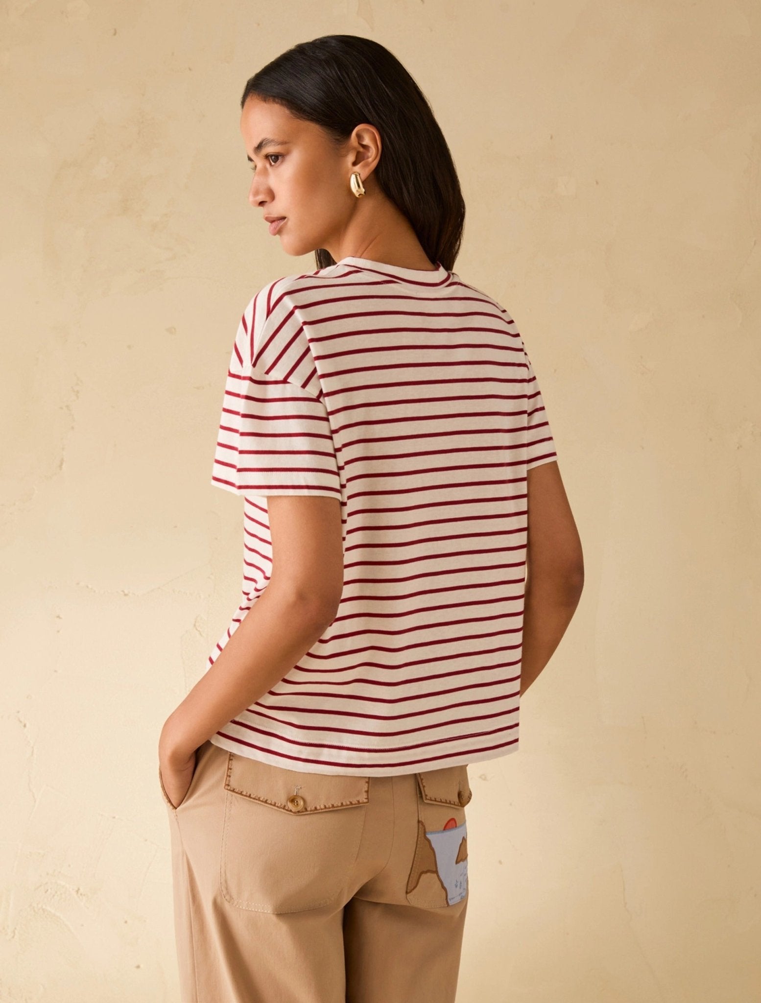 Young Ideas & Henmores - Tabarin Striped T-Shirt - 003 White - XS