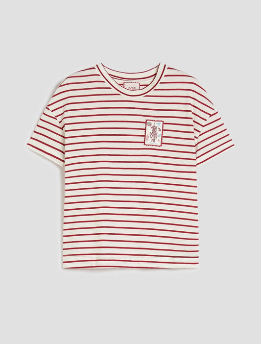 Young Ideas & Henmores - Tabarin Striped T-Shirt - 003 White - XS