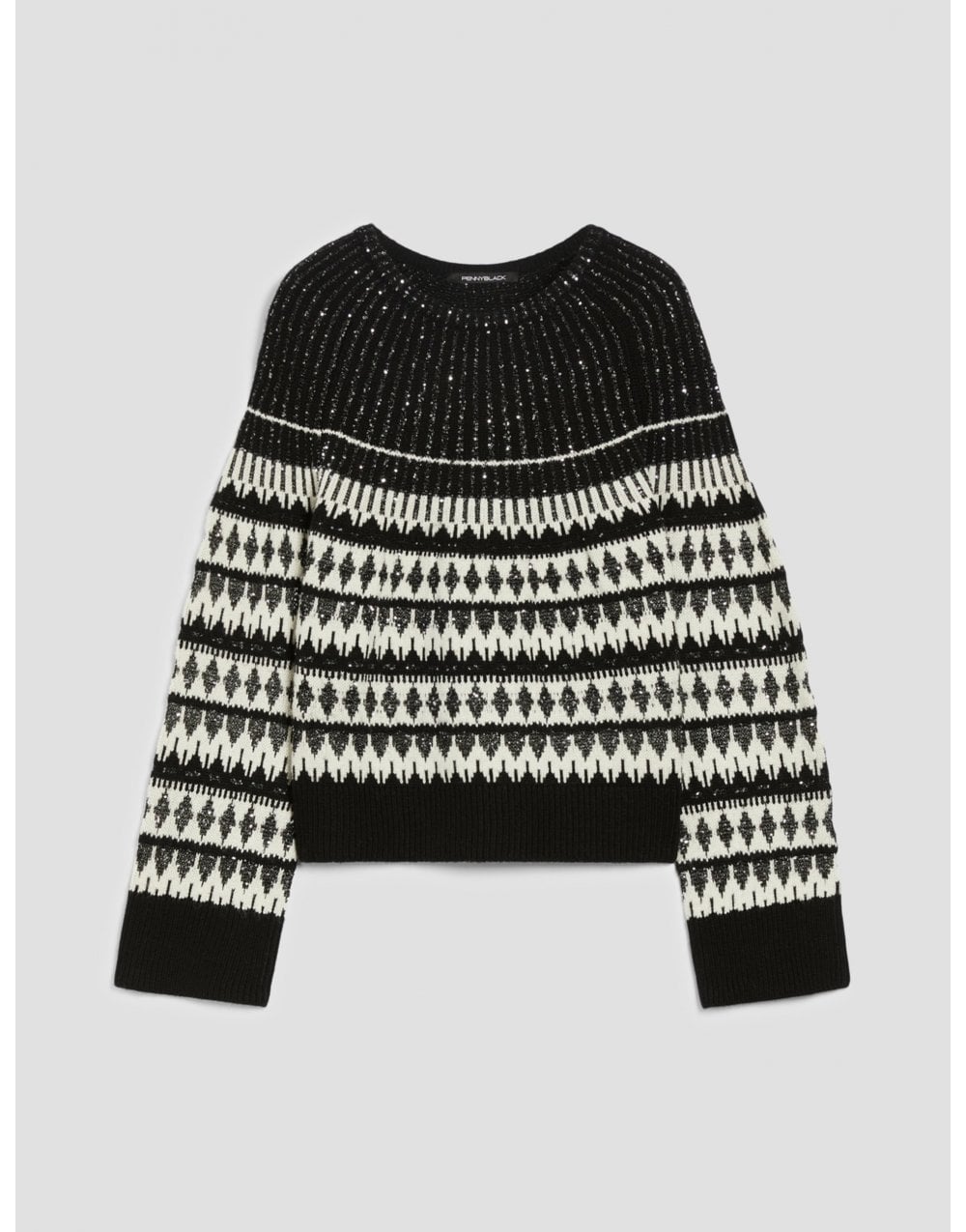 Young Ideas/Henmores - Xanadu Sparkle Fairisle Jumper - 001 Ivory Jacquard - S