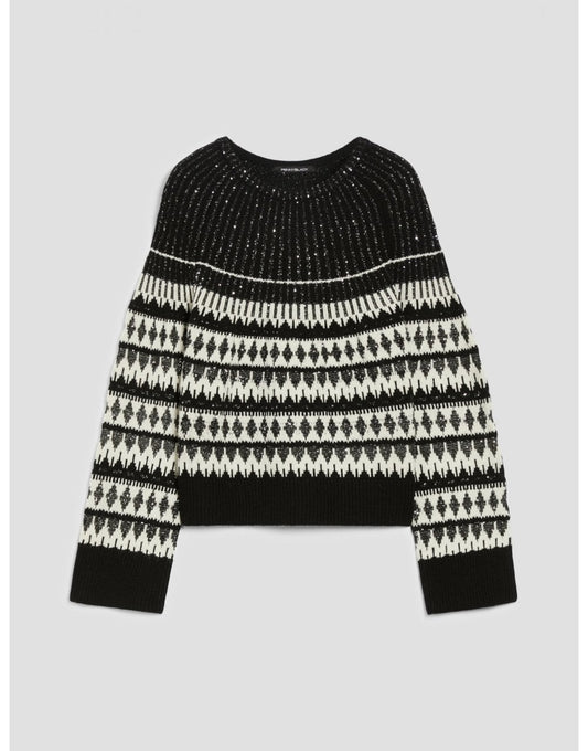 Young Ideas/Henmores - Xanadu Sparkle Fairisle Jumper - 001 Ivory Jacquard - S