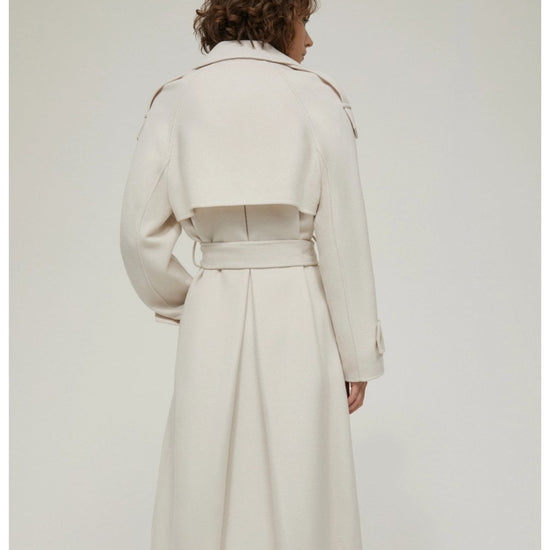 Young Ideas/Henmores - Zen Double Breasted Belted Coat - 001 Ivory - 8
