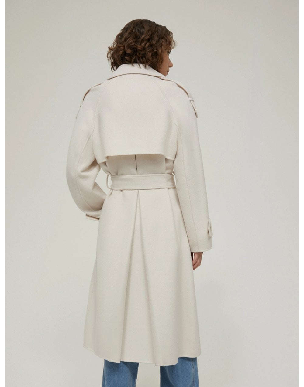 Young Ideas/Henmores - Zen Double Breasted Belted Coat - 001 Ivory - 8