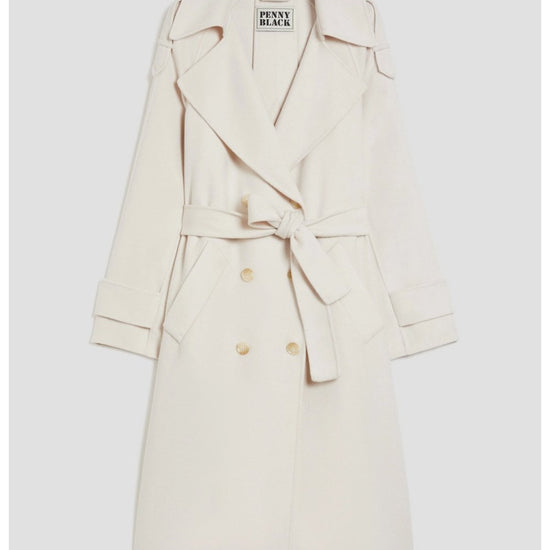 Young Ideas/Henmores - Zen Double Breasted Belted Coat - 001 Ivory - 8