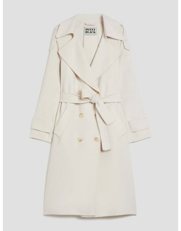 Young Ideas/Henmores - Zen Double Breasted Belted Coat - 001 Ivory - 8