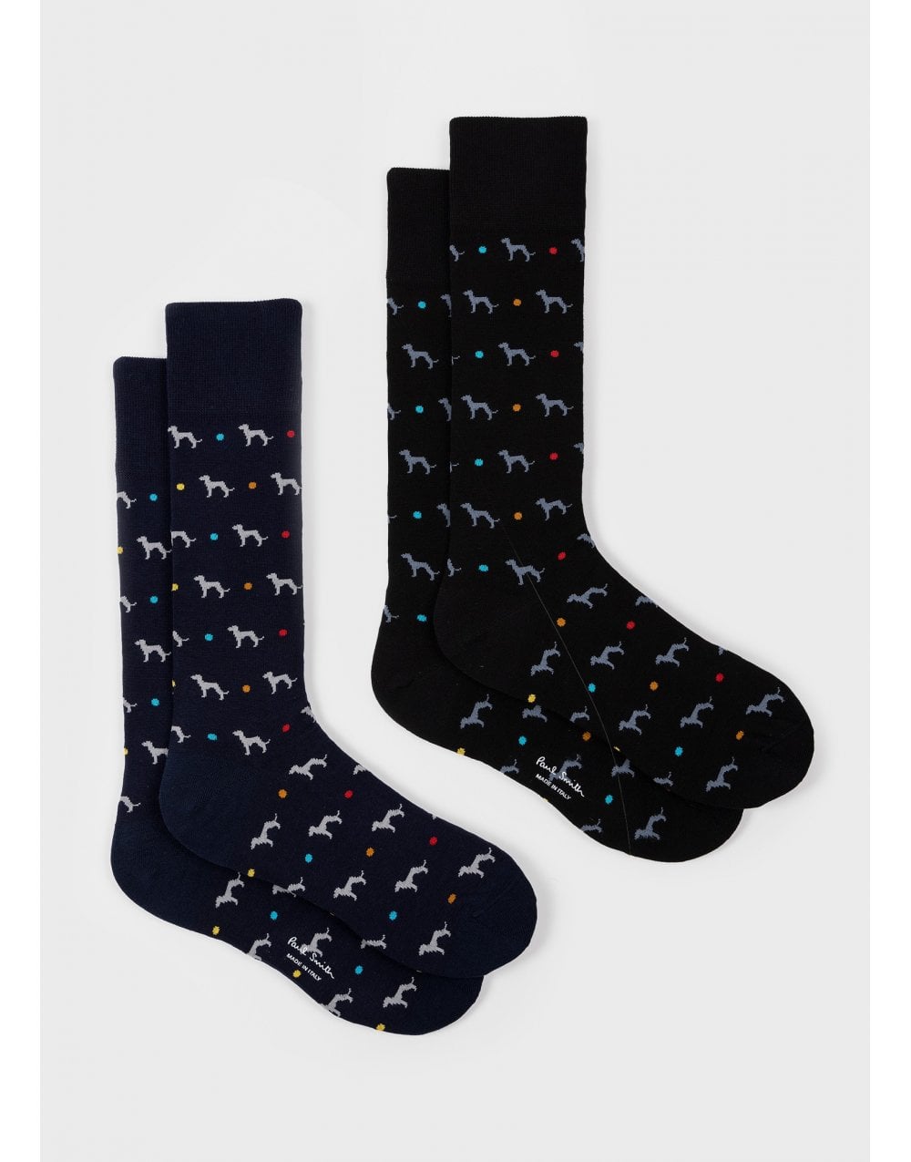 Young Ideas/Henmores - 2 Pack Whippet Spot Socks - 1A Blue/Black - OS