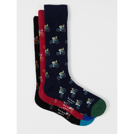 Young Ideas/Henmores - 3 Pack Rabbit Bicycle Socks - 1A Multi - OS
